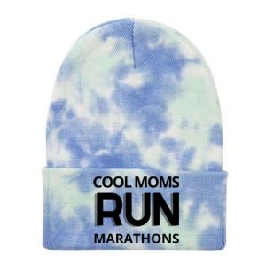 Cool Moms Run Marathons, Marathon Mom Runner Parent Tie Dye 12in Knit Beanie