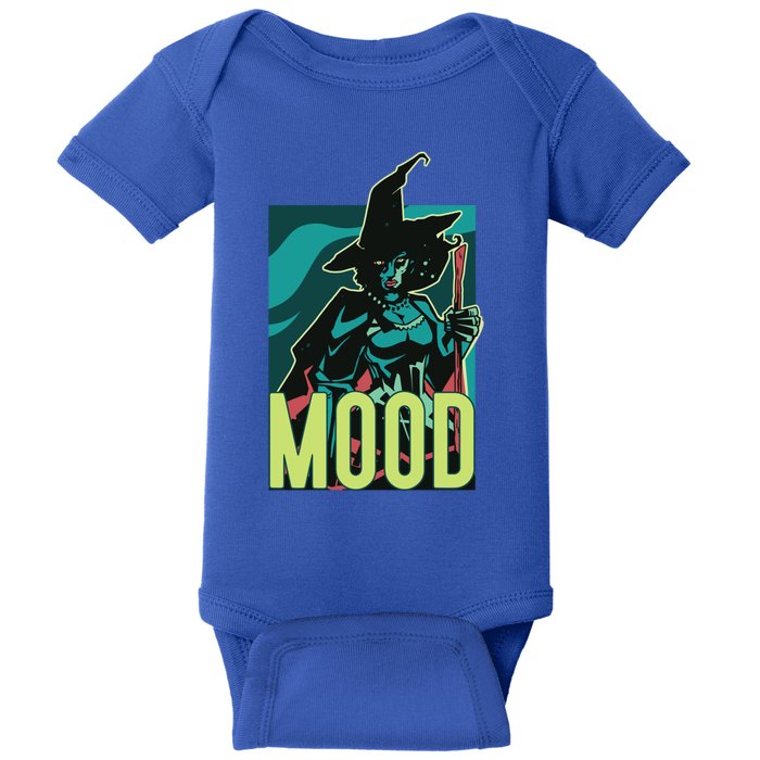 Current Mood Resting Witch Face Halloween Meme Funny Scary Gift Baby Bodysuit