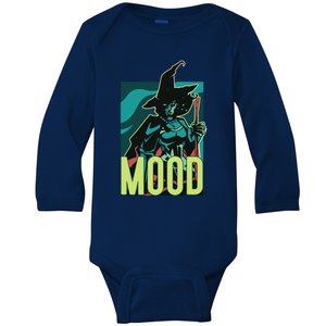 Current Mood Resting Witch Face Halloween Meme Funny Scary Gift Baby Long Sleeve Bodysuit