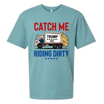 Catch Me Riding Dirty Garbage Vote Trump Truck Trump 2024 Sueded Cloud Jersey T-Shirt