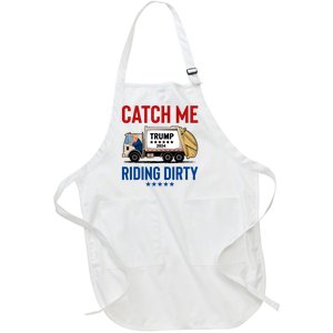 Catch Me Riding Dirty Garbage Vote Trump Truck Trump 2024 Full-Length Apron With Pockets