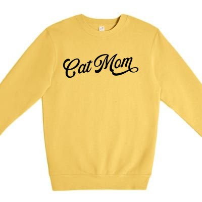 Cat Mom Retro Funny Pod Premium Crewneck Sweatshirt