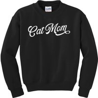 Cat Mom Retro Funny Pod Kids Sweatshirt