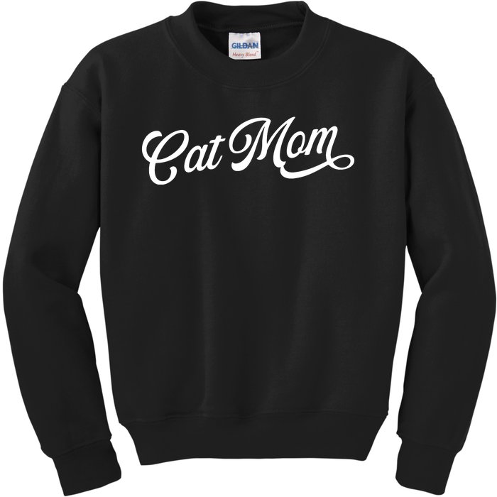 Cat Mom Retro Funny Pod Kids Sweatshirt