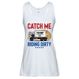 Catch Me Riding Dirty Garbage Vote Trump Truck Trump 2024 Ladies Essential Flowy Tank