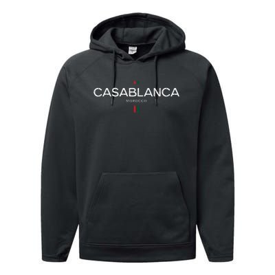 Casablanca Morocco Retro Vintage Performance Fleece Hoodie