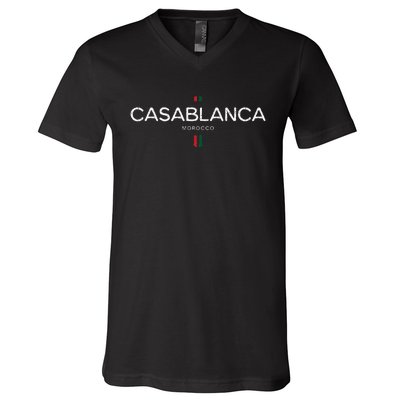 Casablanca Morocco Retro Vintage V-Neck T-Shirt