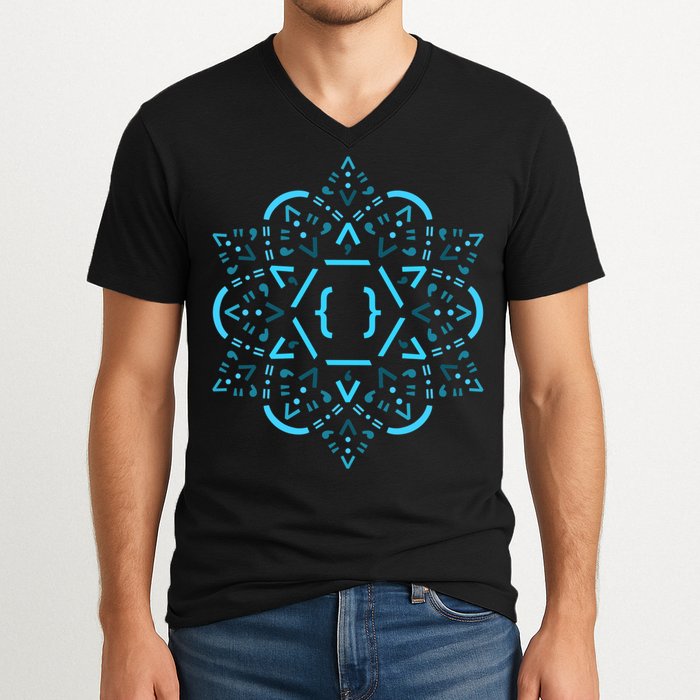Code Mandala React Framework V-Neck T-Shirt