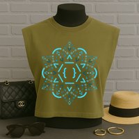 Code Mandala React Framework Garment-Dyed Women's Muscle Tee