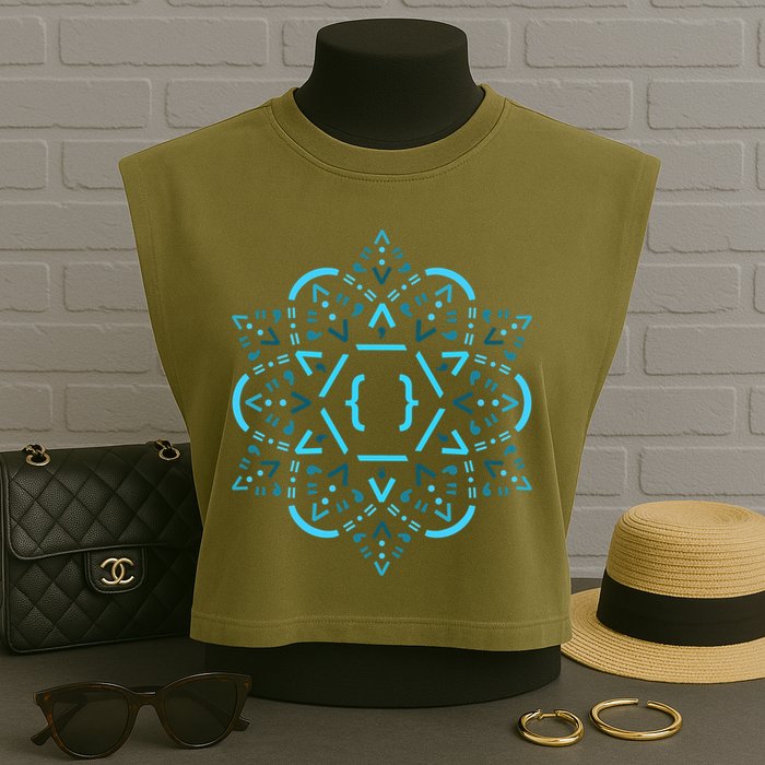 Code Mandala React Framework Garment-Dyed Women's Muscle Tee