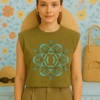 Code Mandala React Framework Garment-Dyed Women's Muscle Tee