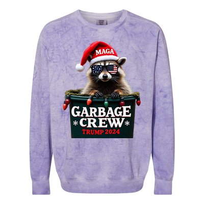 Christmas Maga Raccoon Garbage Crew Trump 2024 Colorblast Crewneck Sweatshirt