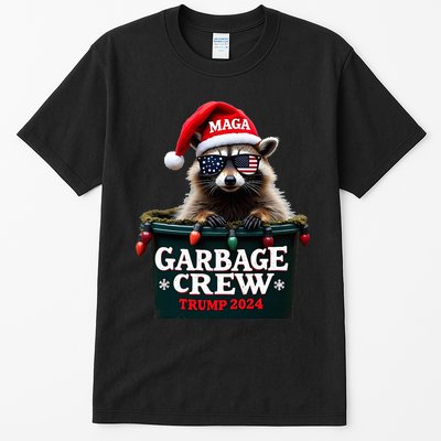 Christmas Maga Raccoon Garbage Crew Trump 2024 Tall T-Shirt