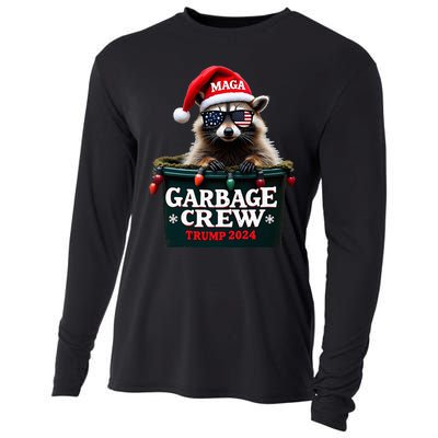 Christmas Maga Raccoon Garbage Crew Trump 2024 Cooling Performance Long Sleeve Crew