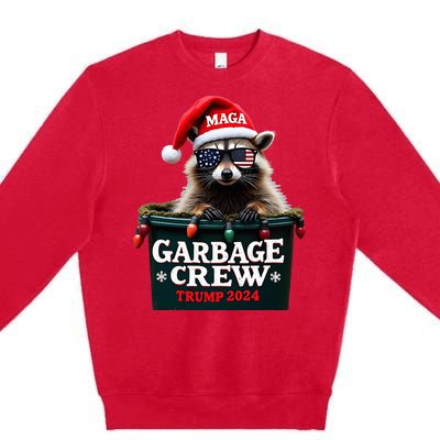 Christmas Maga Raccoon Garbage Crew Trump 2024 Premium Crewneck Sweatshirt