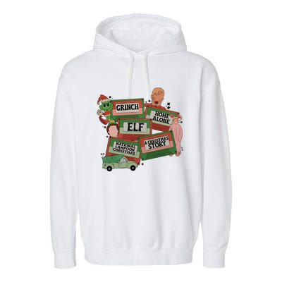 Christmas Movie Retro Caset Tapes Garment-Dyed Fleece Hoodie