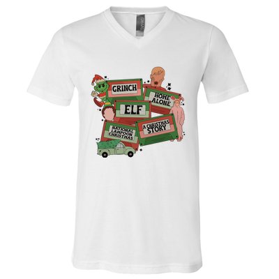 Christmas Movie Retro Caset Tapes V-Neck T-Shirt