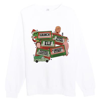 Christmas Movie Retro Caset Tapes Premium Crewneck Sweatshirt