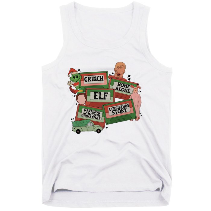 Christmas Movie Retro Caset Tapes Tank Top