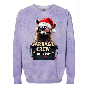 Christmas Maga Raccoon Garbage Crew Trump 2024 Colorblast Crewneck Sweatshirt