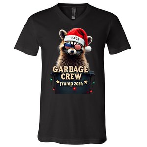 Christmas Maga Raccoon Garbage Crew Trump 2024 V-Neck T-Shirt