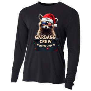 Christmas Maga Raccoon Garbage Crew Trump 2024 Cooling Performance Long Sleeve Crew