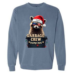 Christmas Maga Raccoon Garbage Crew Trump 2024 Garment-Dyed Sweatshirt