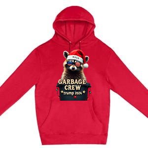 Christmas Maga Raccoon Garbage Crew Trump 2024 Premium Pullover Hoodie