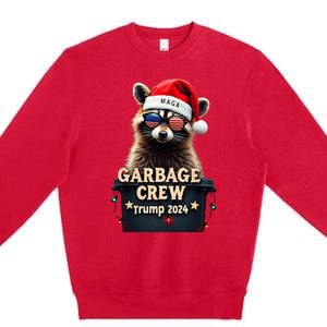 Christmas Maga Raccoon Garbage Crew Trump 2024 Premium Crewneck Sweatshirt