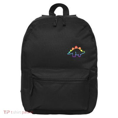 Cute Minimalistic Rainbow Lgbtqia Pride Dinosaur 16 in Basic Backpack