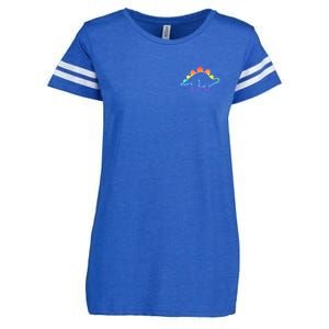 Cute Minimalistic Rainbow Lgbtqia Pride Dinosaur Enza Ladies Jersey Football T-Shirt