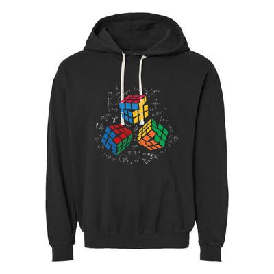 Cool Math Rubik Rubix Rubics Player Cube Math Lovers Garment-Dyed Fleece Hoodie