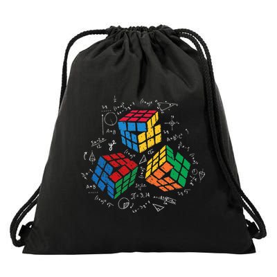 Cool Math Rubik Rubix Rubics Player Cube Math Lovers Drawstring Bag