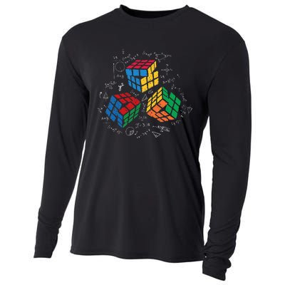 Cool Math Rubik Rubix Rubics Player Cube Math Lovers Cooling Performance Long Sleeve Crew