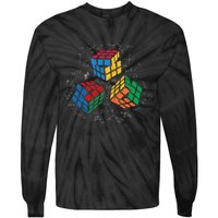 Cool Math Rubik Rubix Rubics Player Cube Math Lovers Tie-Dye Long Sleeve Shirt