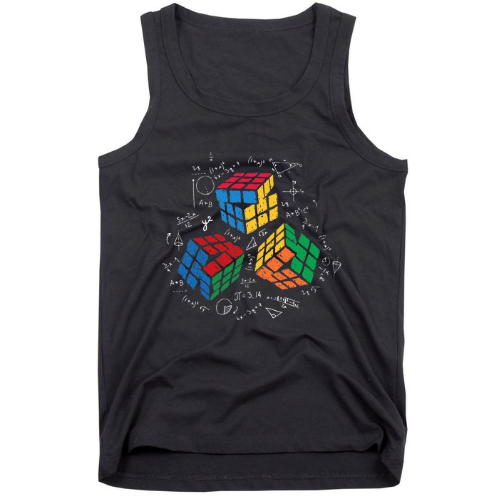 Cool Math Rubik Rubix Rubics Player Cube Math Lovers Tank Top