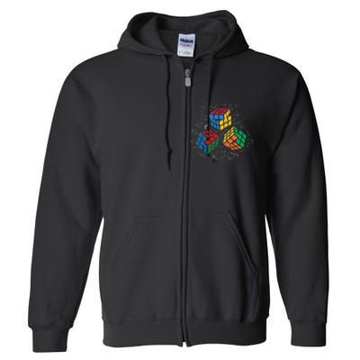 Cool Math Rubik Rubix Rubics Player Cube Math Lovers Full Zip Hoodie