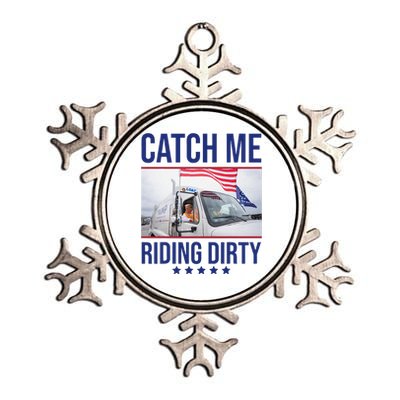 Catch Me Riding Dirty Trump Garbage Truck Trump 2024 Metallic Star Ornament