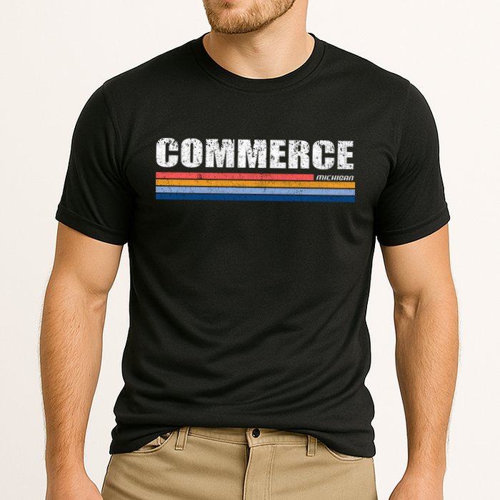 Commerce Michigan Retro Cooling Performance Crew T-Shirt