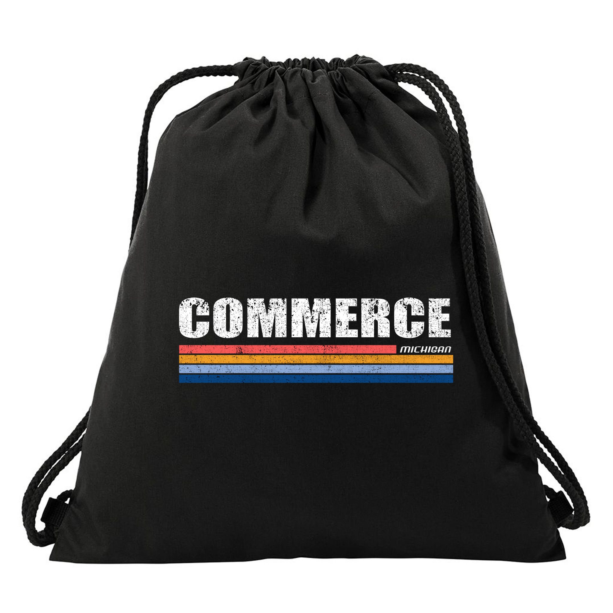 Commerce Michigan Retro Drawstring Bag