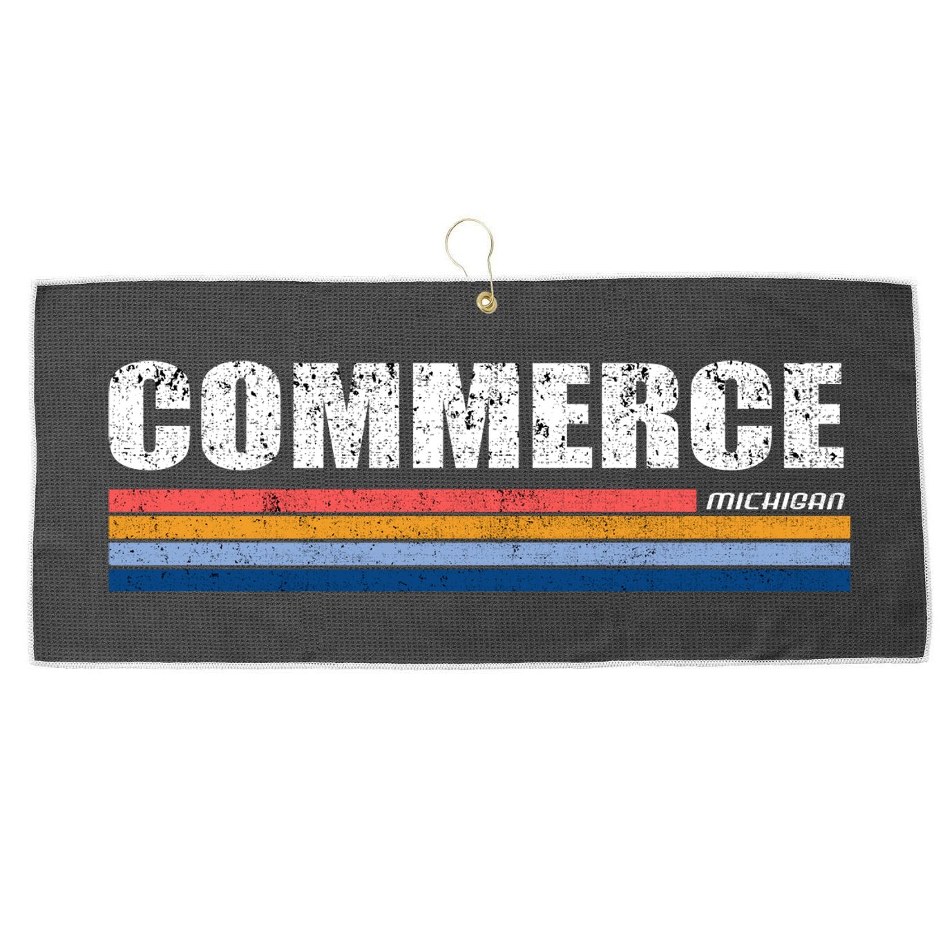 Commerce Michigan Retro Large Microfiber Waffle Golf Towel