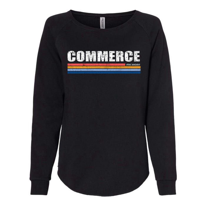 Commerce Michigan Retro Womens California Wash Sweatshirt