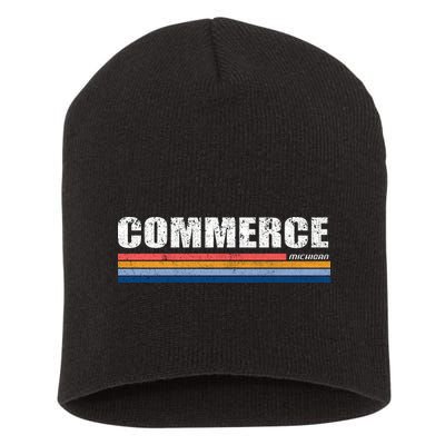 Commerce Michigan Retro Short Acrylic Beanie