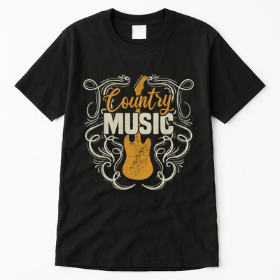 Country Music Retro Vintage Guitar Western Tall T-Shirt