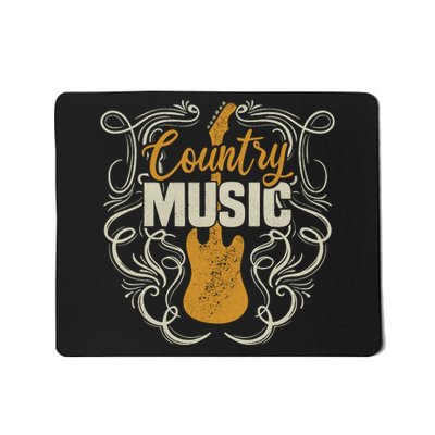 Country Music Retro Vintage Guitar Western Mousepad