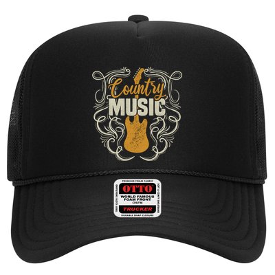 Country Music Retro Vintage Guitar Western Trucker Hat