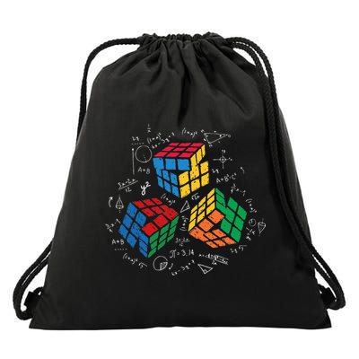 Cool Math Rubik Rubix Rubics Player Cube Math Lovers Drawstring Bag