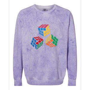 Cool Math Rubik Rubix Rubics Player Cube Math Lovers Colorblast Crewneck Sweatshirt