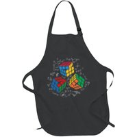 Cool Math Rubik Rubix Rubics Player Cube Math Lovers Full-Length Apron With Pockets