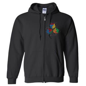 Cool Math Rubik Rubix Rubics Player Cube Math Lovers Full Zip Hoodie